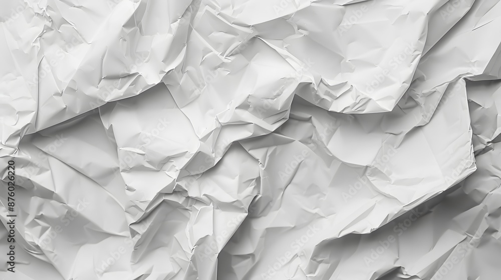 Poster white paper sheet texture background with crumpled wrinkled and rough pattern, empty blank paper pag