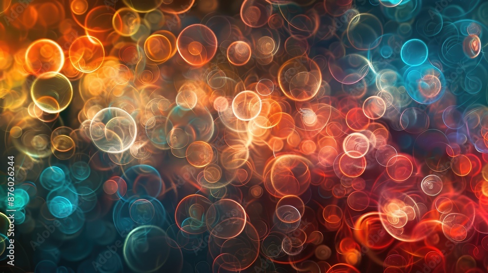 Poster abstract light circles in various colors