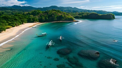 A bay with turquoise water and small img