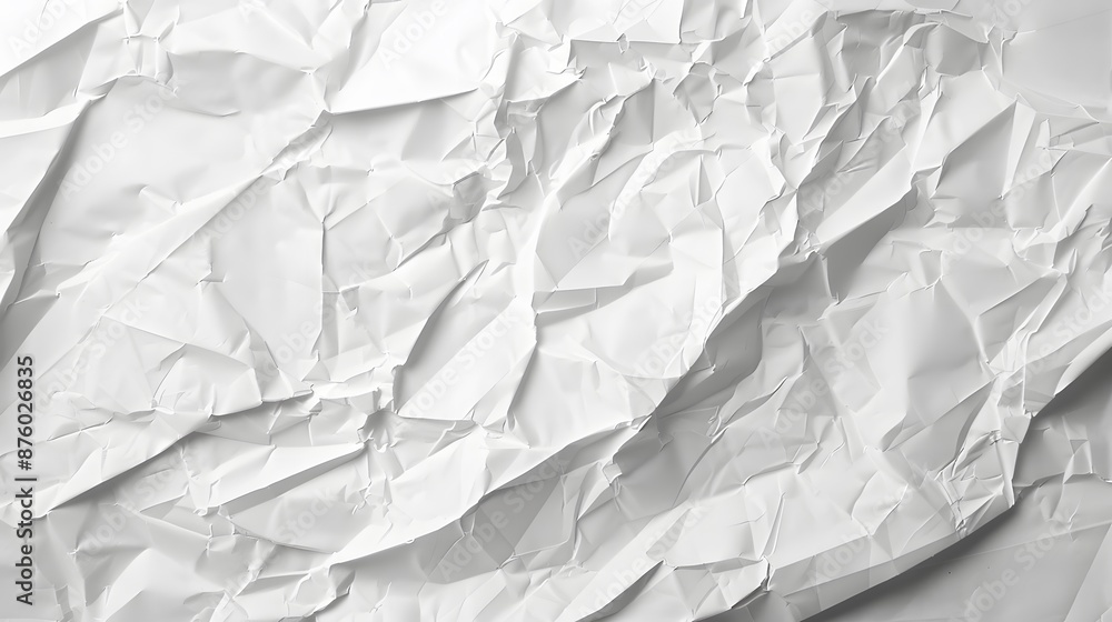 Poster white paper sheet texture background with crumpled wrinkled and rough pattern, empty blank paper pag