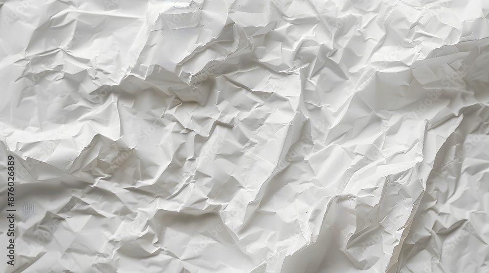 Poster white paper sheet texture background with crumpled wrinkled and rough pattern, empty blank paper pag
