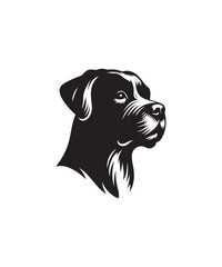 Dog head silhouette vector art design.