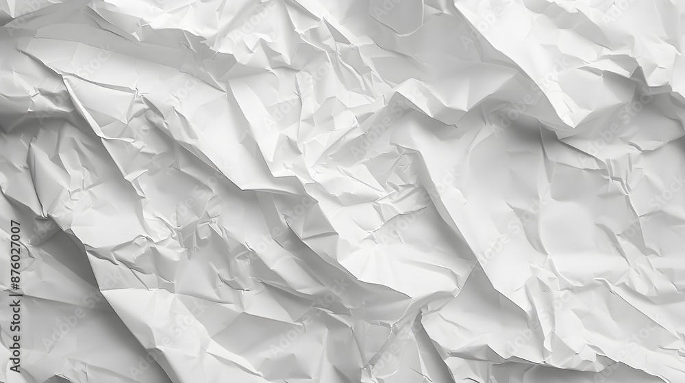 Poster white paper sheet texture background with crumpled wrinkled and rough pattern, empty blank paper pag