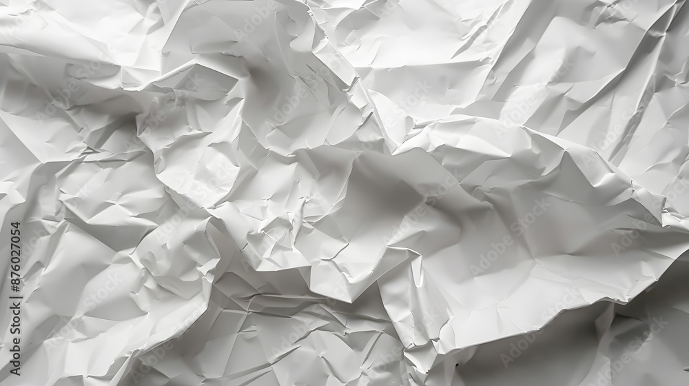 Poster white paper sheet texture background with crumpled wrinkled and rough pattern, empty blank paper pag