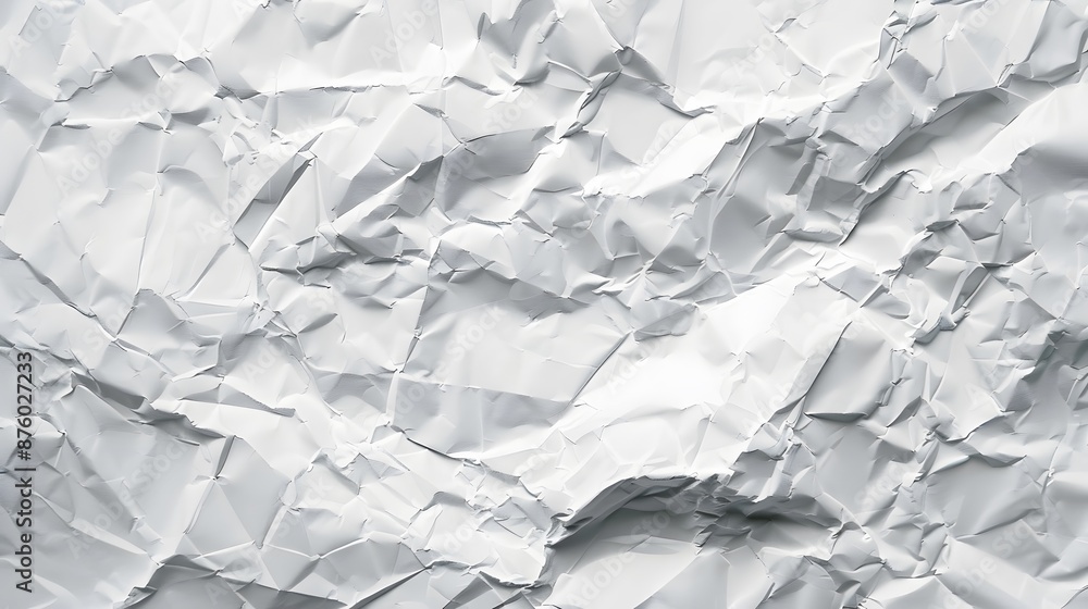 Poster white paper sheet texture background with crumpled wrinkled and rough pattern, empty blank paper pag