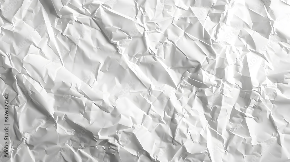 Aufkleber white paper sheet texture background with crumpled wrinkled and rough pattern, empty blank paper pag
