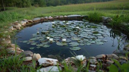 Tranquil ponds reflecting tranquil surroundings