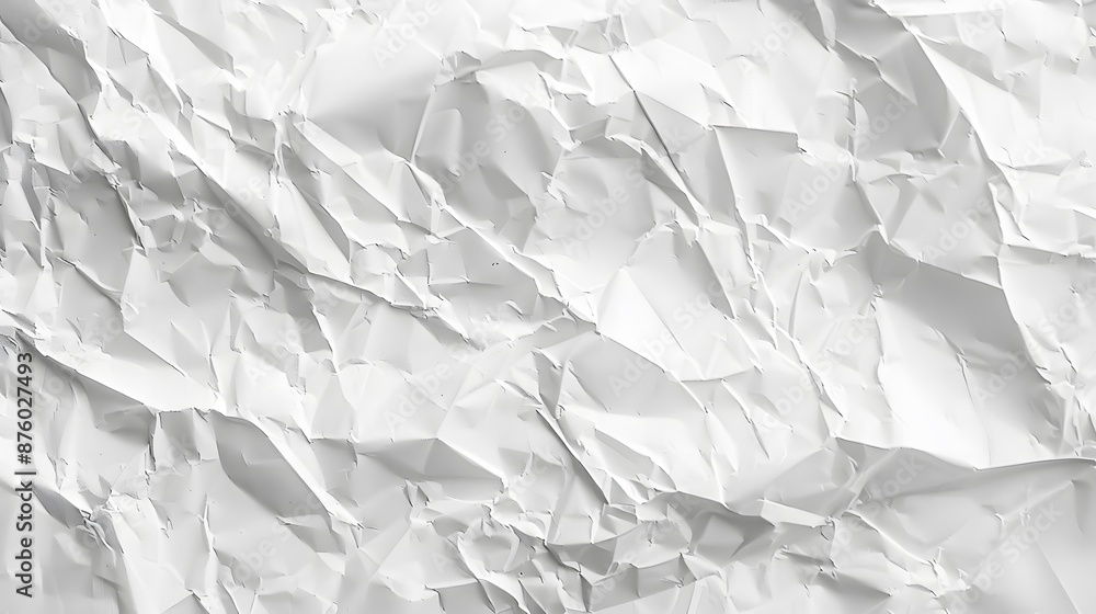Poster white paper sheet texture background with crumpled wrinkled and rough pattern, empty blank paper pag