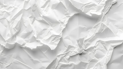 White paper sheet texture background with crumpled wrinkled and rough pattern, empty blank paper page material for any design. 