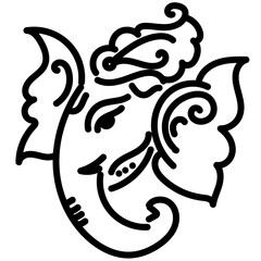 illustration of lord ganesha face -  Happy Ganesh Chaturthi -  Ganapati festival