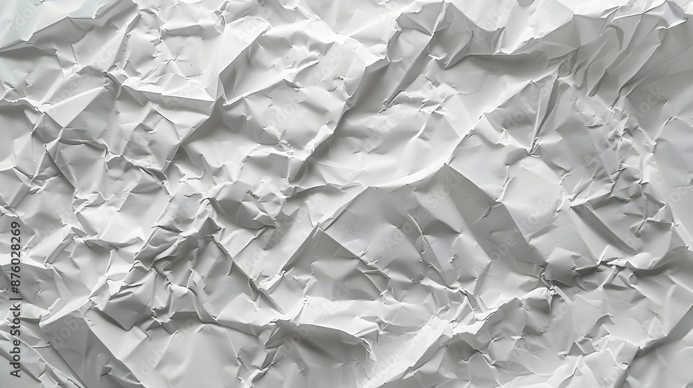 Poster white paper sheet texture background with crumpled wrinkled and rough pattern, empty blank paper pag