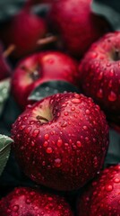 Red Apples With Water Droplets
