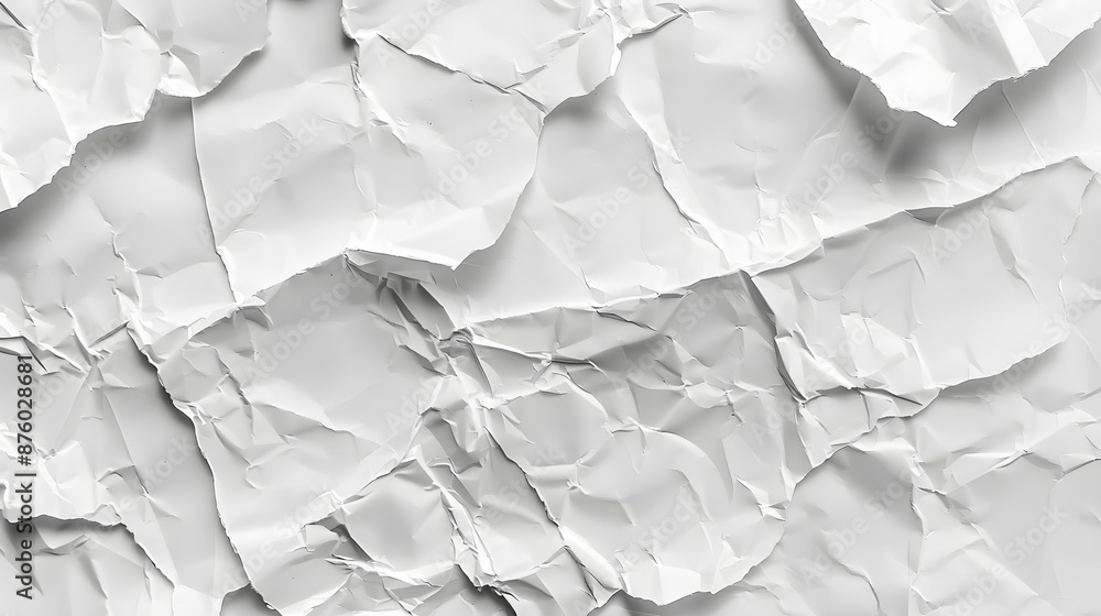 Poster white paper sheet texture background with crumpled wrinkled and rough pattern, empty blank paper pag