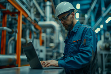 Industrial Production Engineer Utilizing Technology on the Factory Floor