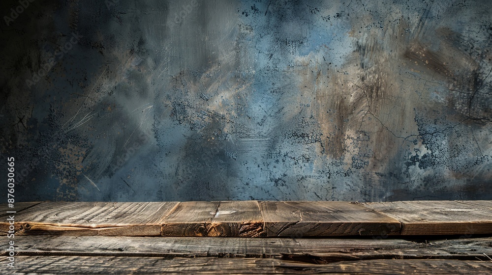 Aufkleber blank rustic wooden table on faded background with copy space for text