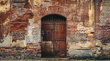 19th Century Brick Wall with Iron Additions