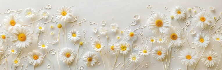 White Daisies on a Cream Background