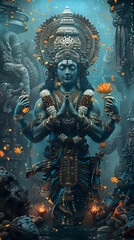 God Vishnu, wallpaper,  the god of wealth and prosperity