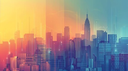 Fototapeta premium The Wealth Gap: Gradient Design Illustrating Economic Division and Inequality