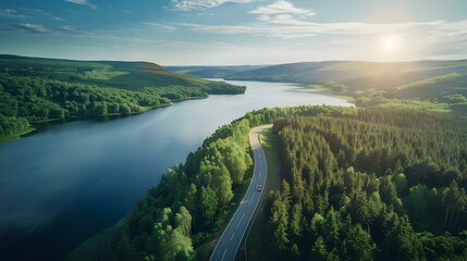 Fototapeta premium The road through the national park image