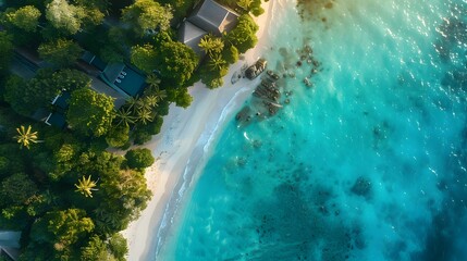 Fototapeta premium A tropical island honeymoon resort where couples image