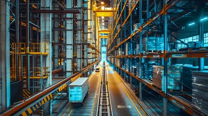 Obraz premium A warehouse complex with integrated inventory management