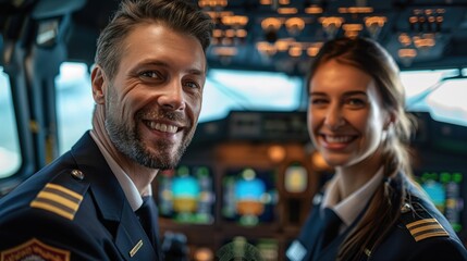 Portrait of two pilots in the cockpit