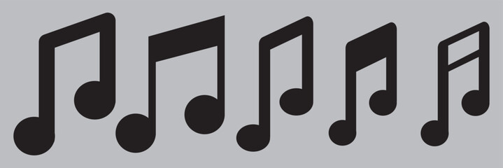 Icon of music note. Music icon vector, Melody, song, note, sound, audio sign Isolated.