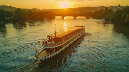 An excursion boat on the river