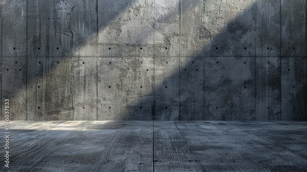 Poster minimalistic industrial concrete backdrop with hollow frame for graphics against gradient background