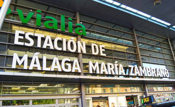 Malaga Maria Zambrano Station. M&aacute;laga Vialia Ave Station, Andalusia, Spain. Train stations in Spain.