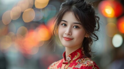 Fototapeta premium Vietnamese Woman In Traditional Dress