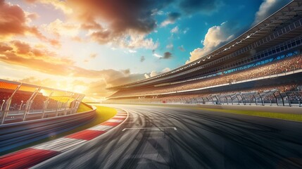 Obraz premium A stadium with auto racing where racing picture