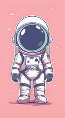 Cute astronaut illustration | High Quality | Wallpaper	