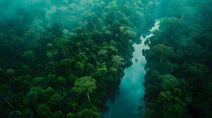 Rainforest in Borneo with dense greenery picture