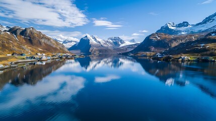 A fjord with deep blue waters