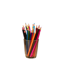 color pencils in a glass