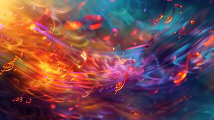 Harmony in Colors: Soft-focus Abstract Background of Swirling Colors Resembling Musical Notes