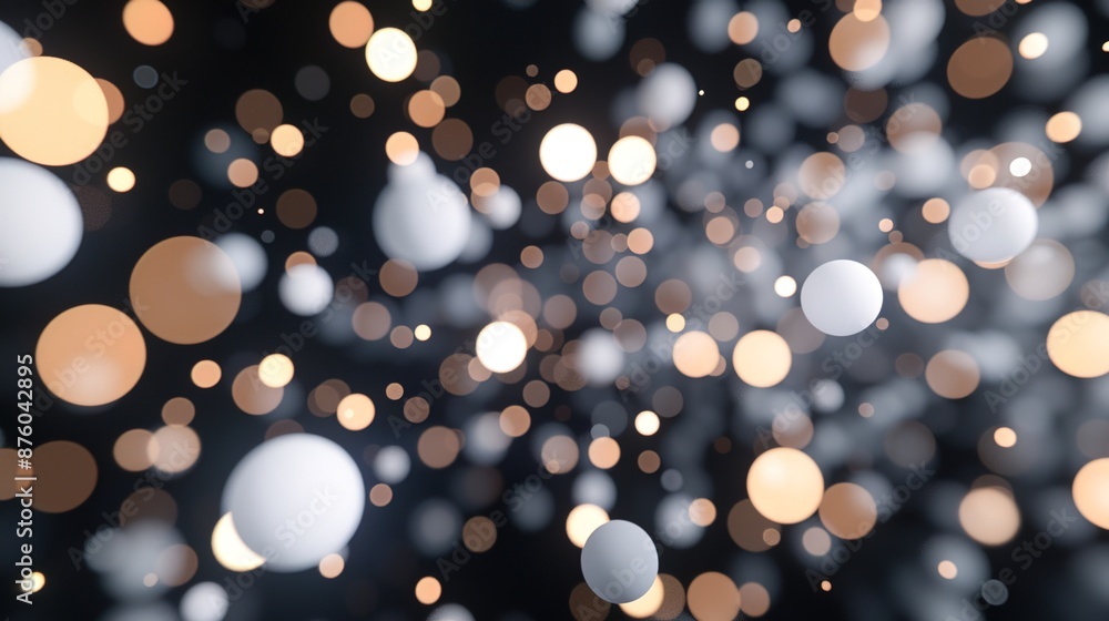 Poster serene ethereal glowing circles of light - abstract defocused background with soft bokeh effect