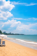 Idyllic BB Beach Scene: Golden Sands, Azure Seas, Recreational Activities, and Sublime Tropical Ambiance