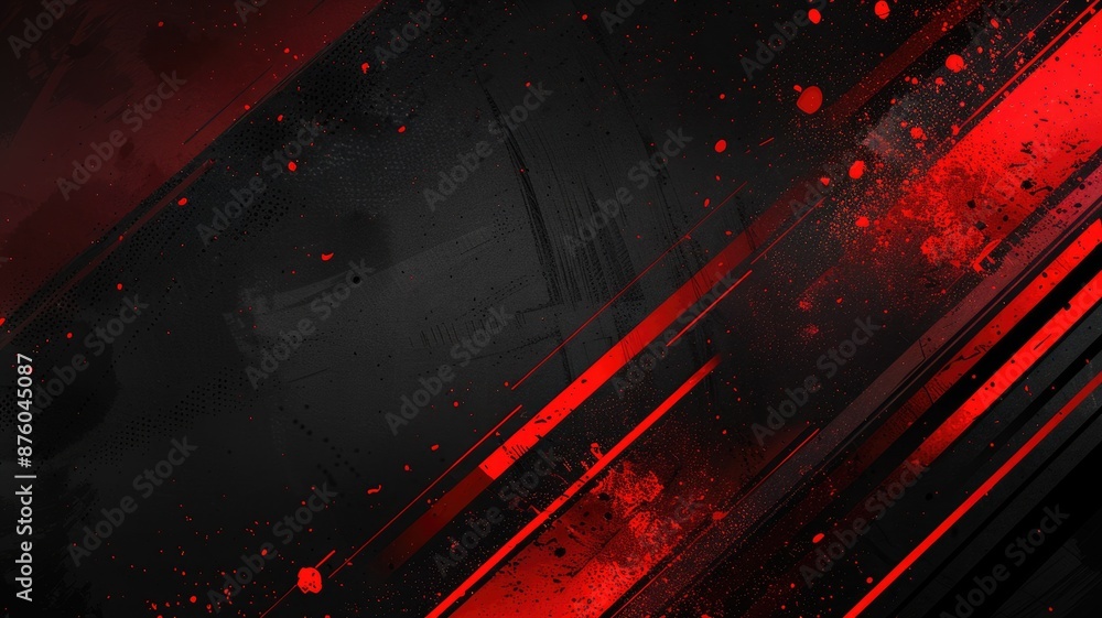 Poster abstract digital image of red circuits and gears on a dark background. digital art design of abstrac