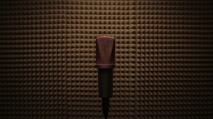 Condenser microphone with a suspension mount in a soundproof room, microphone condenser, noise isolation