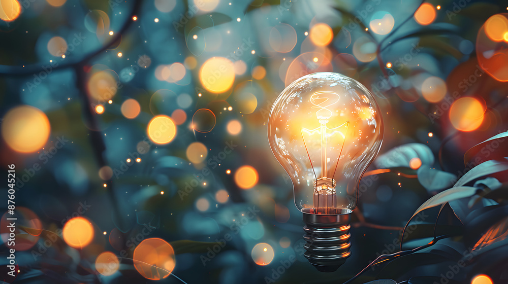 Poster a conceptual image showcasing a light bulb as a metaphor for an innovative breakthrough and smart id