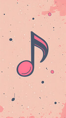 Cute musical note illustration | High Quality | Wallpaper	