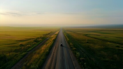 Naklejka premium A road through the steppe img