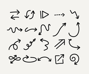 Hand-Drawn Doodle Arrows Set