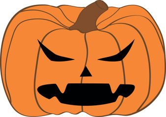 Halloween scary pumpkin with smile. Jack O Lanter illustration vector.