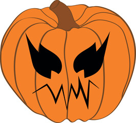 Halloween scary pumpkin with smile. Jack O Lanter illustration vector.