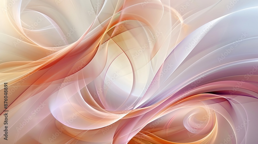 Poster serene abstract swirls and curves in muted tones for web banners and presentations