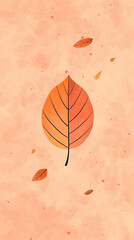 Cute autumn leaf illustration | High Quality | Wallpaper	